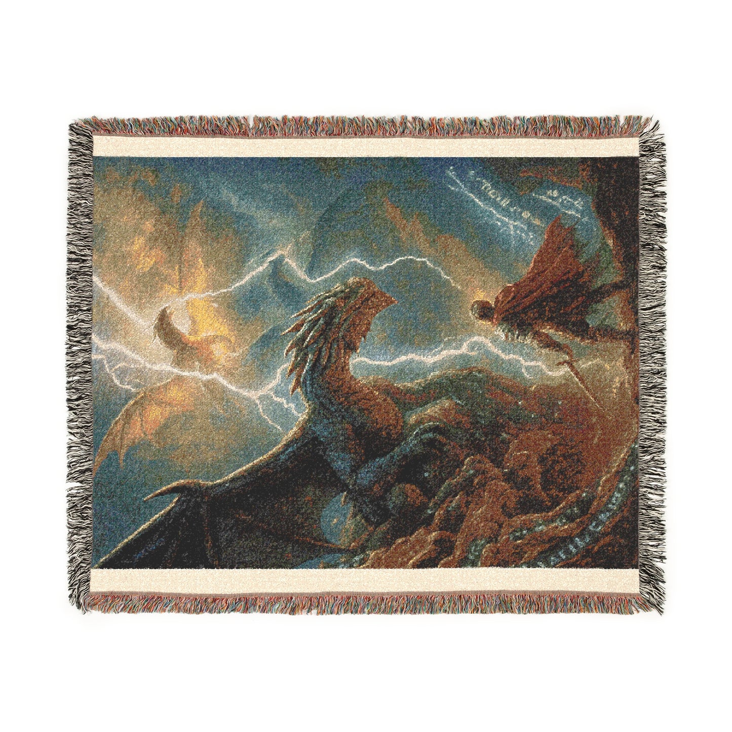 Fantasy-Themed Woven Blanket, Cozy Home Decor, Gift for Dragon Lovers, Unique Wall Art, Throw Blanket for All Occasions
