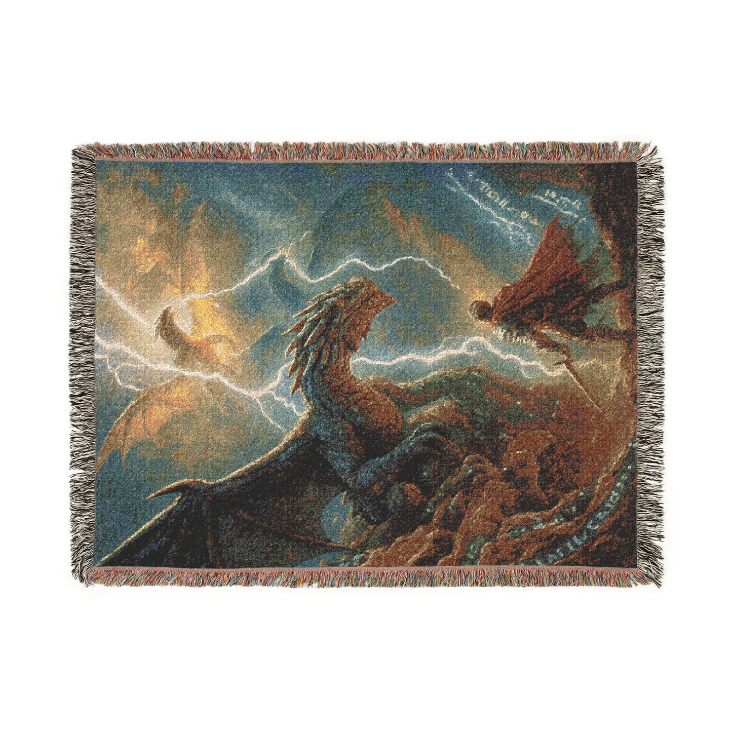 Fantasy-Themed Woven Blanket, Cozy Home Decor, Gift for Dragon Lovers, Unique Wall Art, Throw Blanket for All Occasions