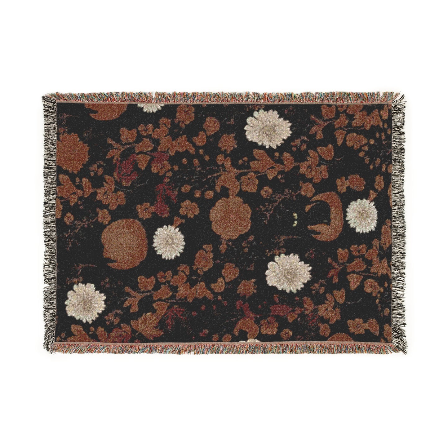 Cozy Floral Woven Blanket | Warm Throw for Home Decor, Gift for Her, Bohemian Style, Picnic Blanket, Cozy Home Essentials