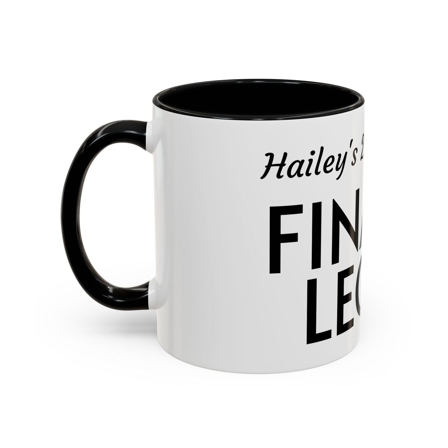 21st Birthday Accent Coffee Mug - Finally Legal Gift, Fun Mug for Celebrations, Unique Party Favor, Birthday Keepsake, Black Handle