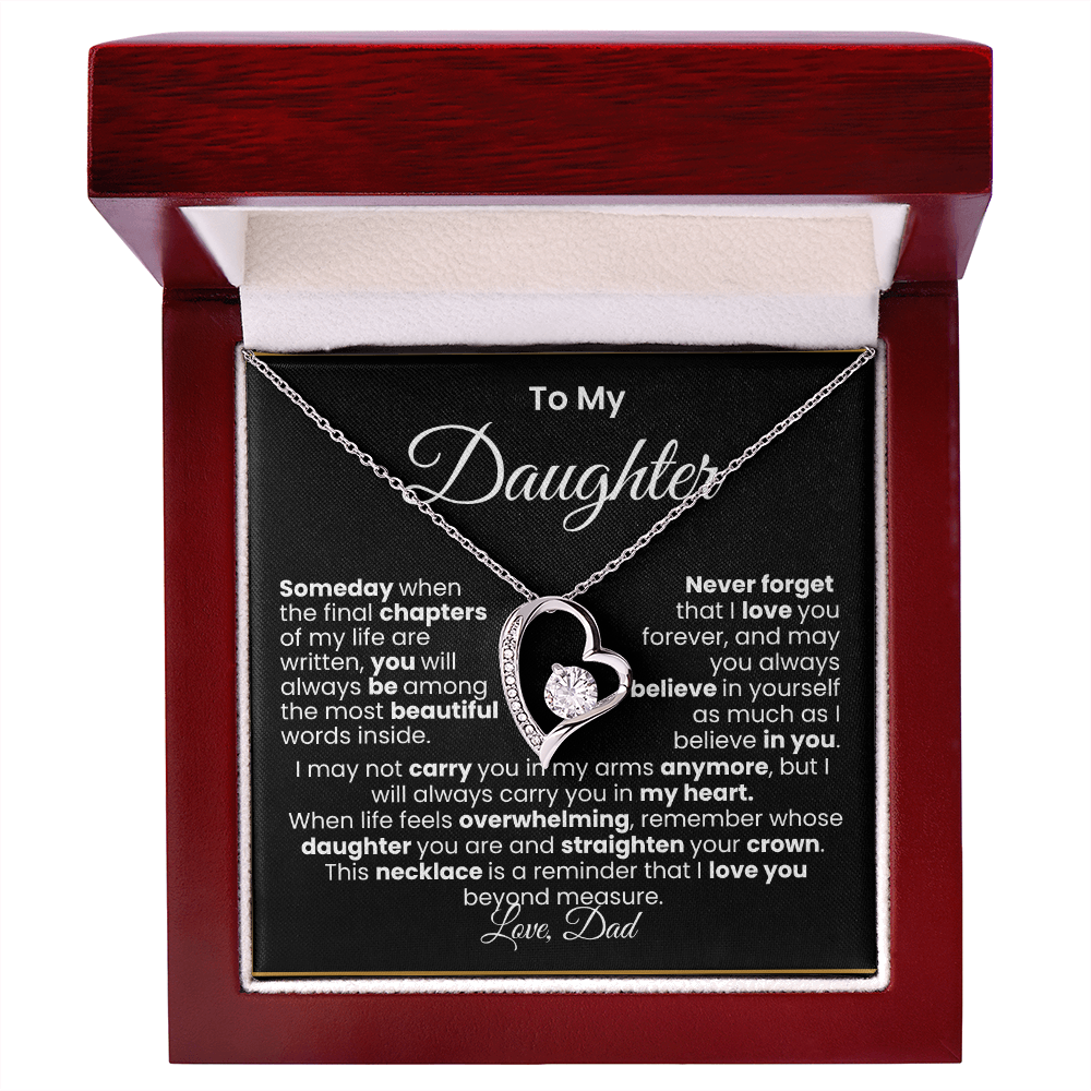To My Daughter — Love, Dad | Forever Love Necklace (White/Gold)