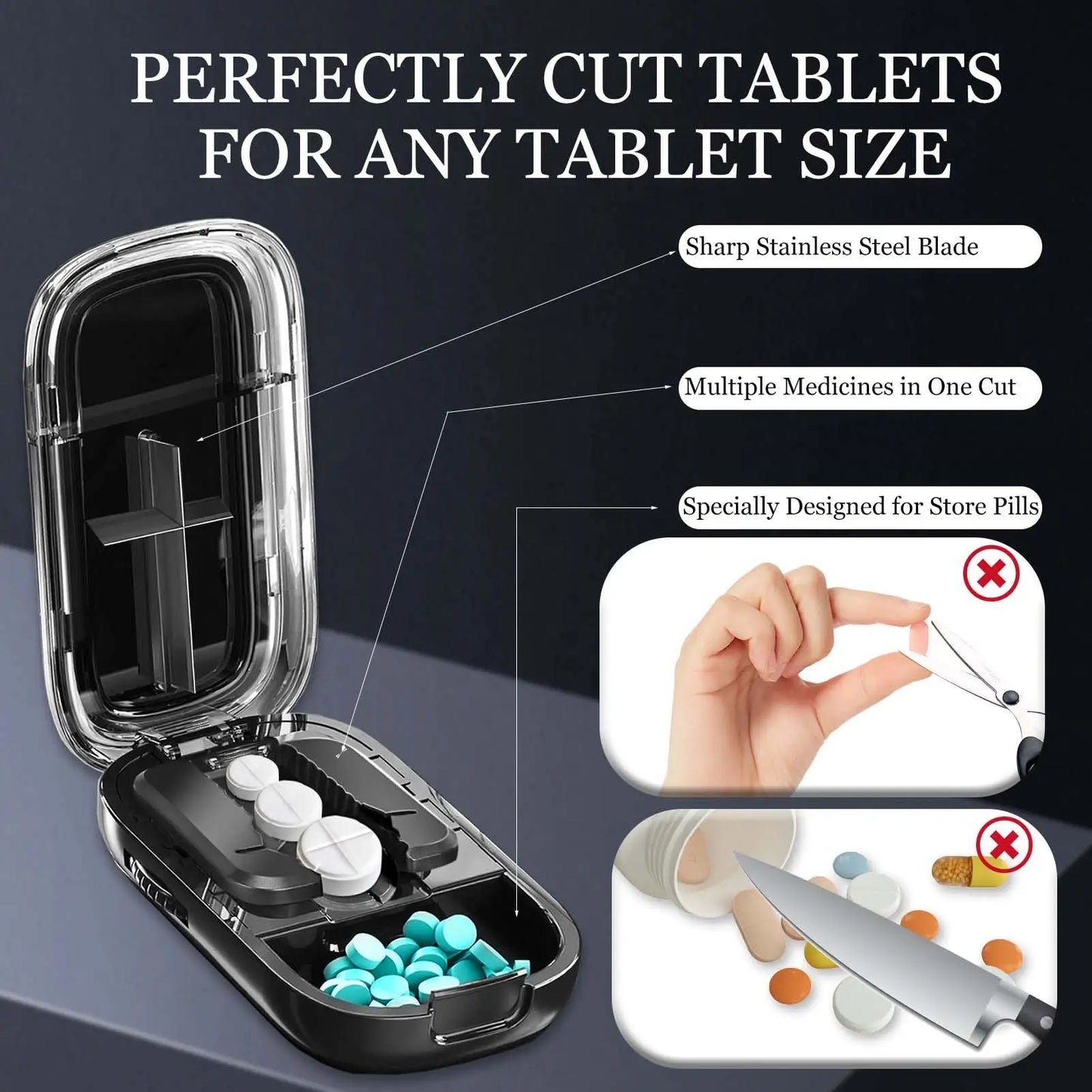 Portable Pill Cutter Box