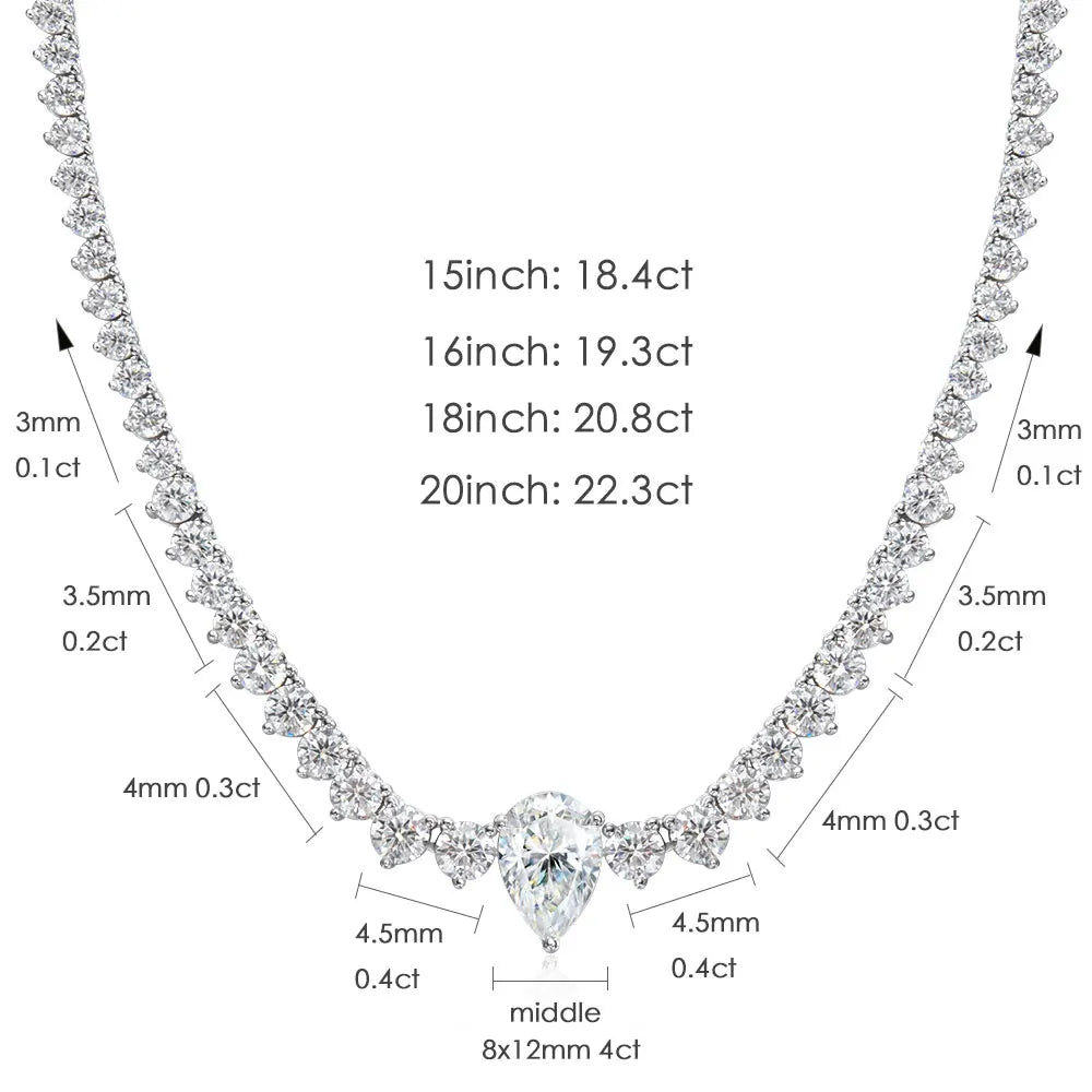 Sparkling Moissanite Tennis Necklace