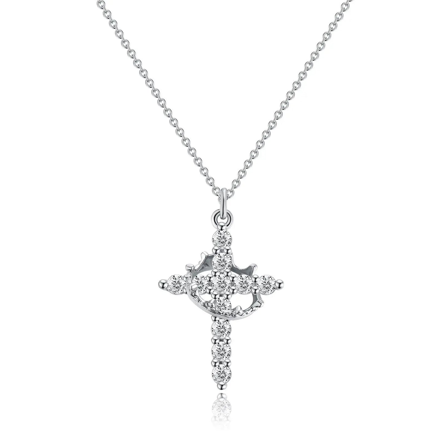 Sparkling Cross Choker Necklace