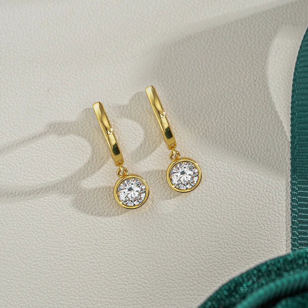 Radiant Gold Moissanite Earrings