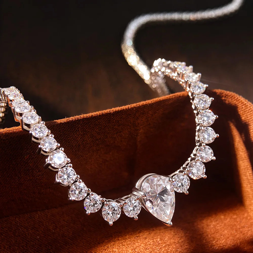 Sparkling Moissanite Tennis Necklace