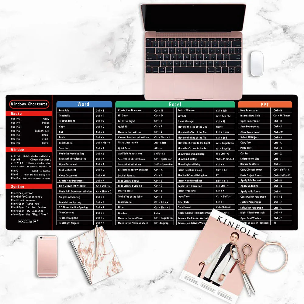 Windows & Word Shortcut Mouse Pad