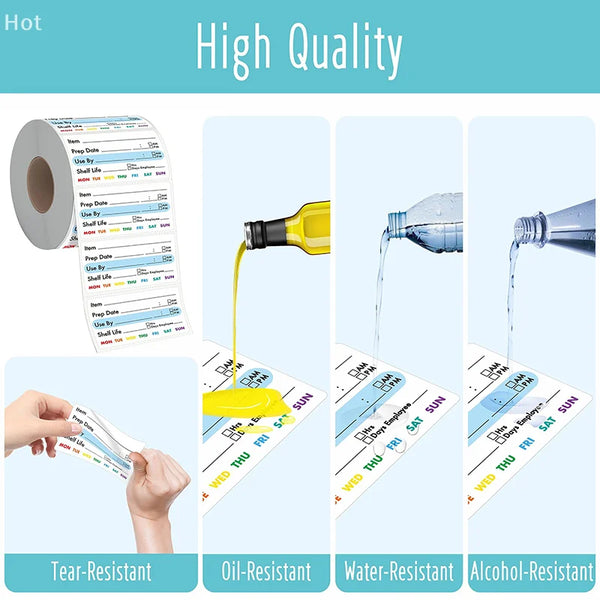 Kitchen Food Date Labels Roll