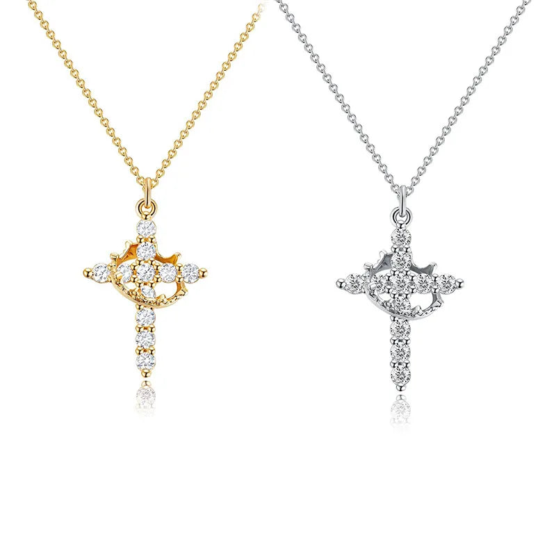 Sparkling Cross Choker Necklace