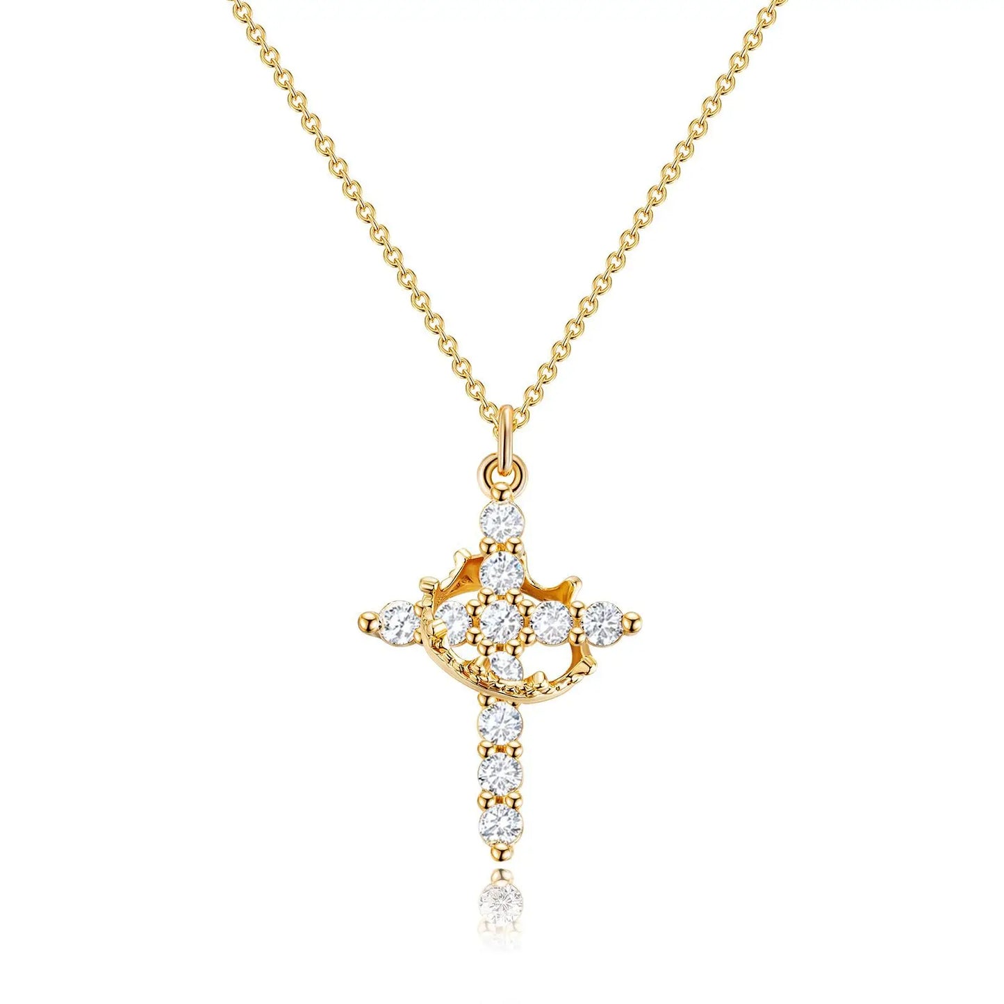 Sparkling Cross Choker Necklace