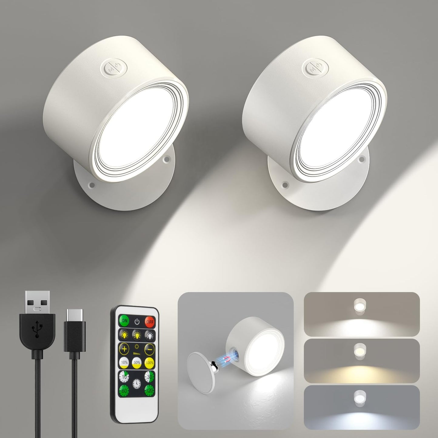 Lámpara de Pared Recargable Magnética