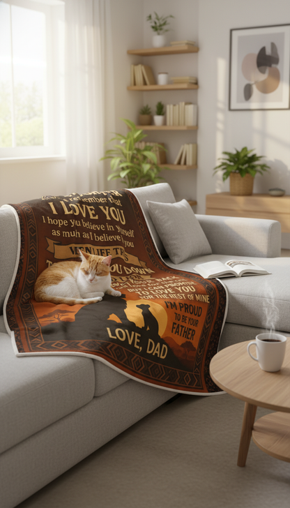 Daughter Love Velvet Plush Blanket — "To My Daughter I Love You" Keepsake Throw from Dad