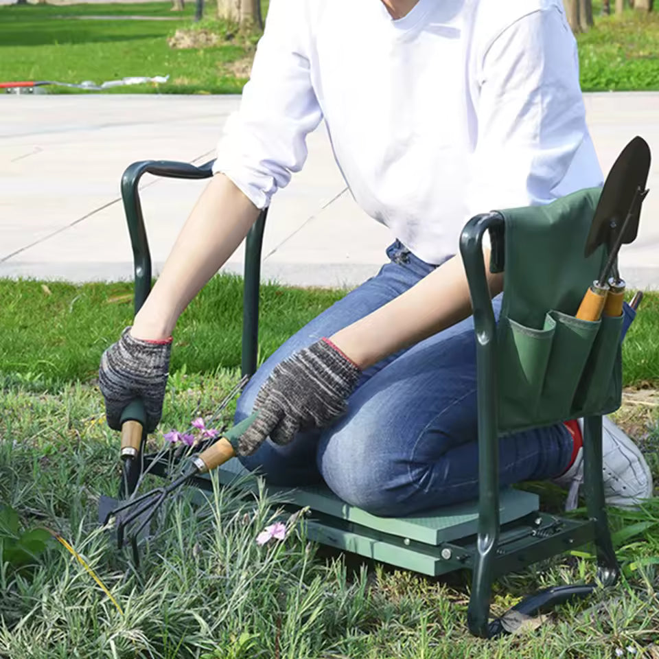 Asiento-banco portátil ComfortFold para jardinería de rodillas