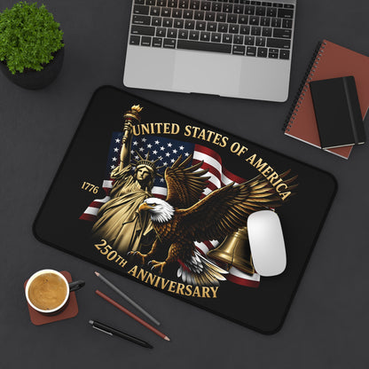 United States 250th Anniversary Eagle Statue of Liberty Desk Mat | Flag Liberty Bell
