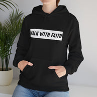 Sudadera con capucha Camina con fe — Sudadera cristiana inspiradora