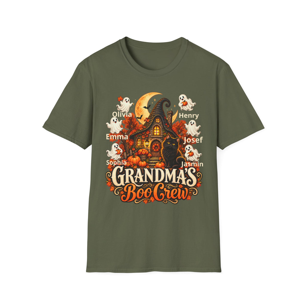Grandma’s Boo Crew Personalized Halloween T-Shirt