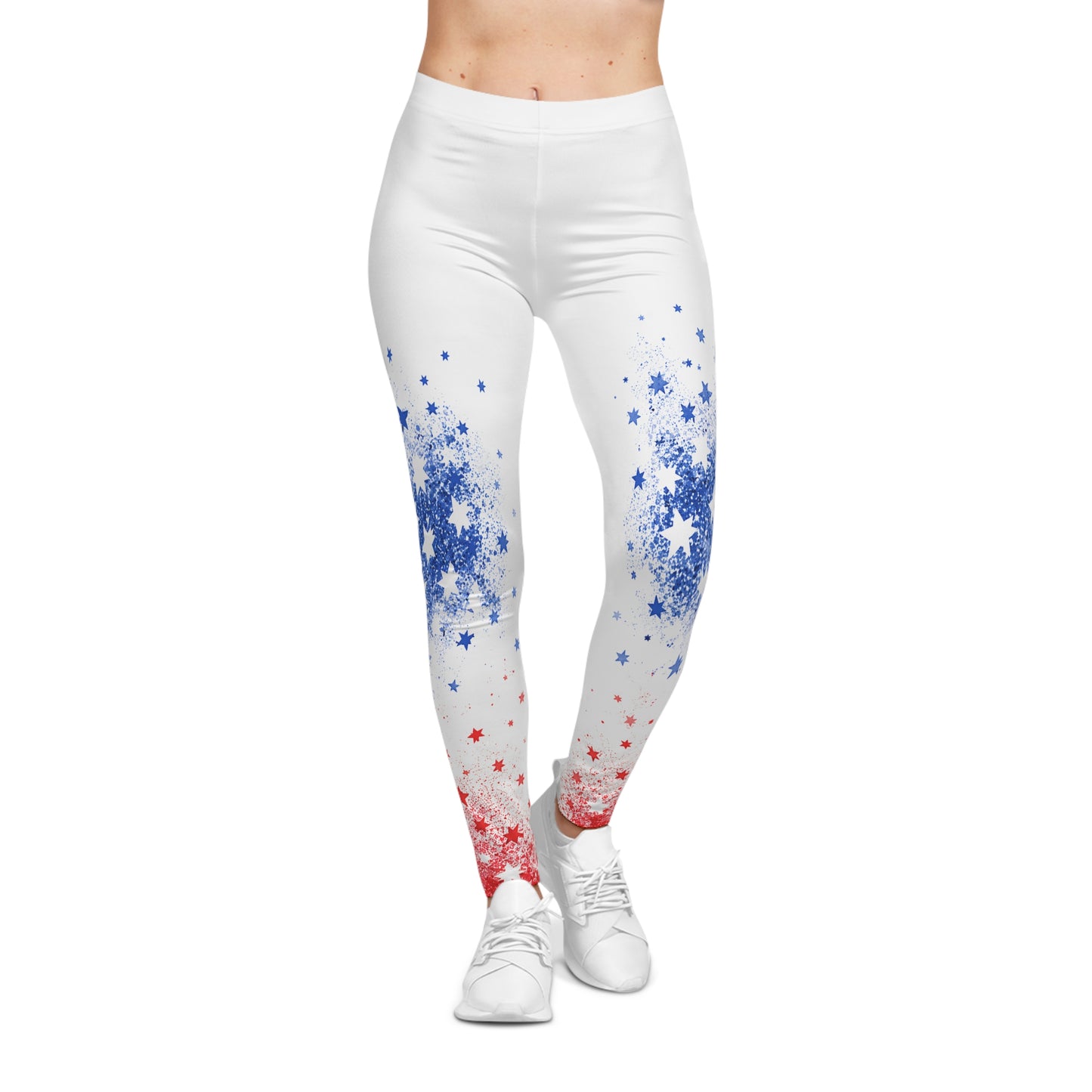 Red White Blue Star Gradient Leggings