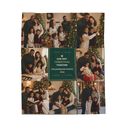 Our First Christmas Together Personalized Photo Blanket | Custom Family Collage Keepsake