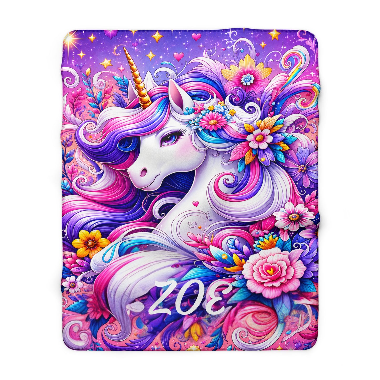 Personalized Unicorn Sherpa Blanket – A Magical Gift Made Just for Her