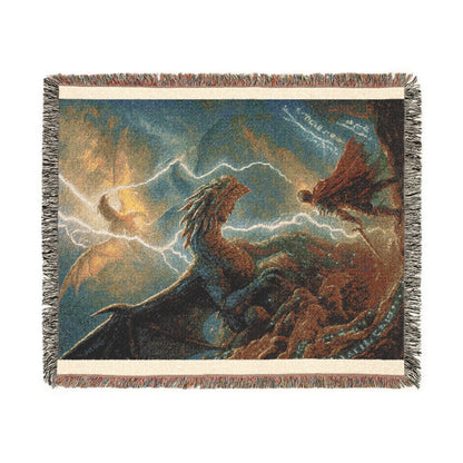 Fantasy-Themed Woven Blanket, Cozy Home Decor, Gift for Dragon Lovers, Unique Wall Art, Throw Blanket for All Occasions