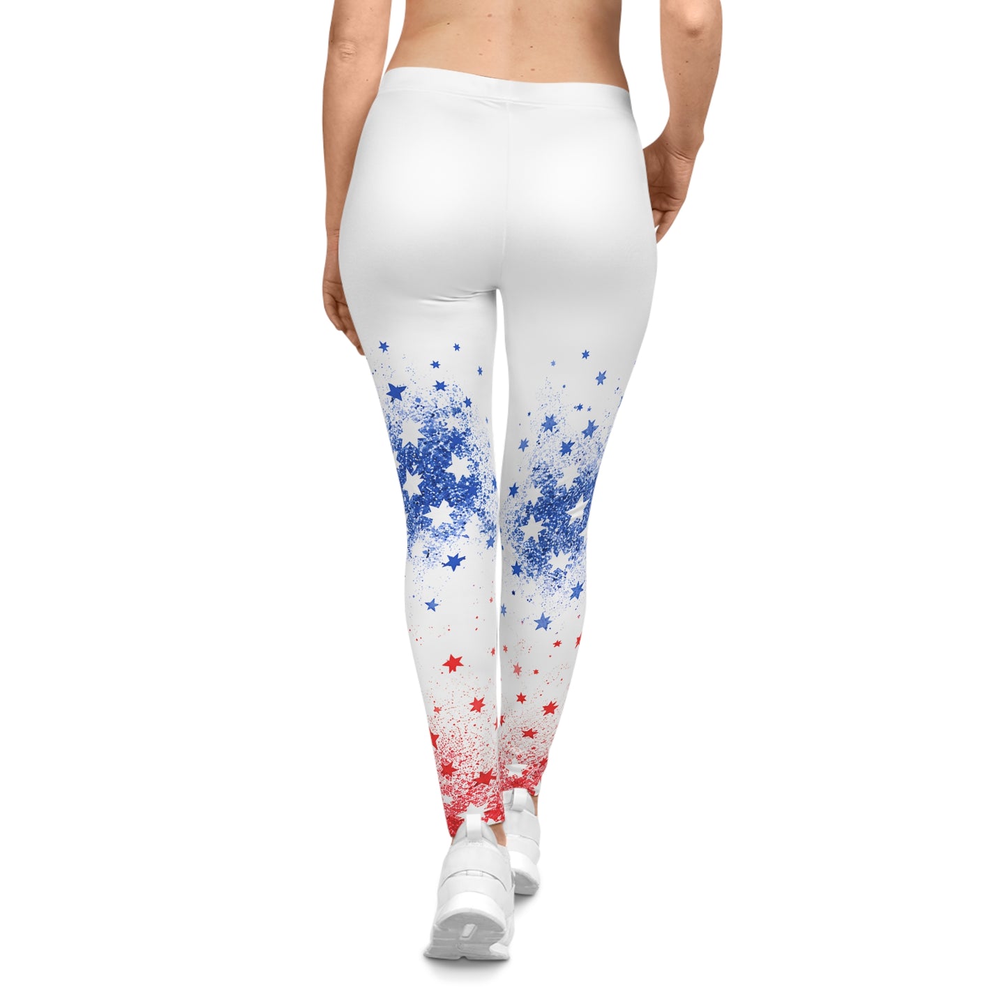 Red White Blue Star Gradient Leggings