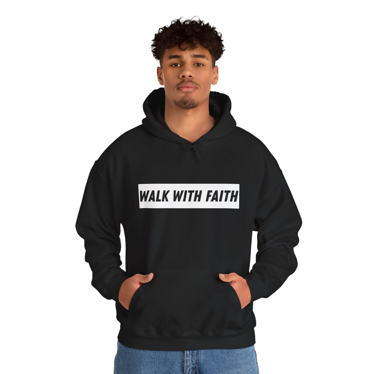 Sudadera con capucha Camina con fe — Sudadera cristiana inspiradora