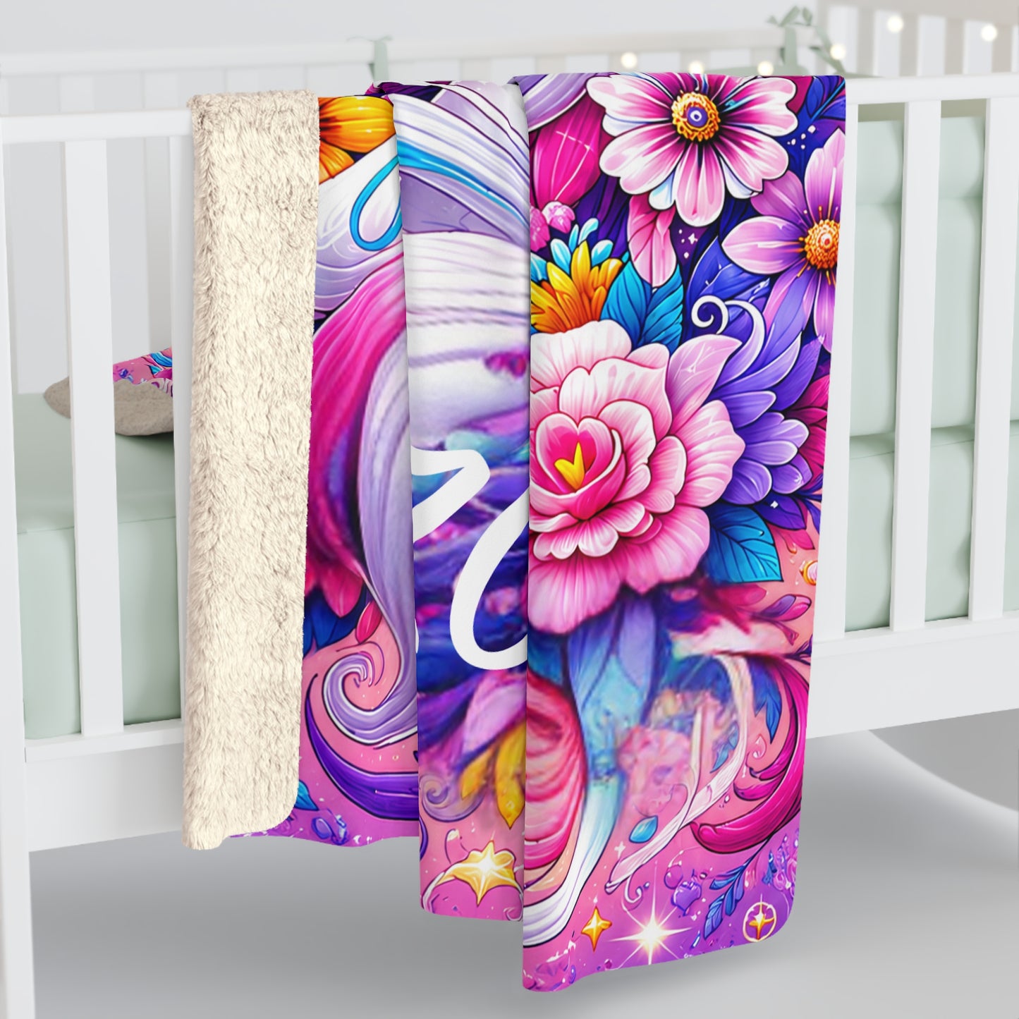 Personalized Unicorn Sherpa Blanket – A Magical Gift Made Just for Her