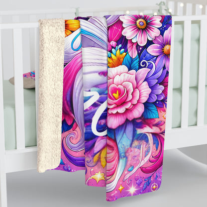 Personalized Unicorn Sherpa Blanket – A Magical Gift Made Just for Her