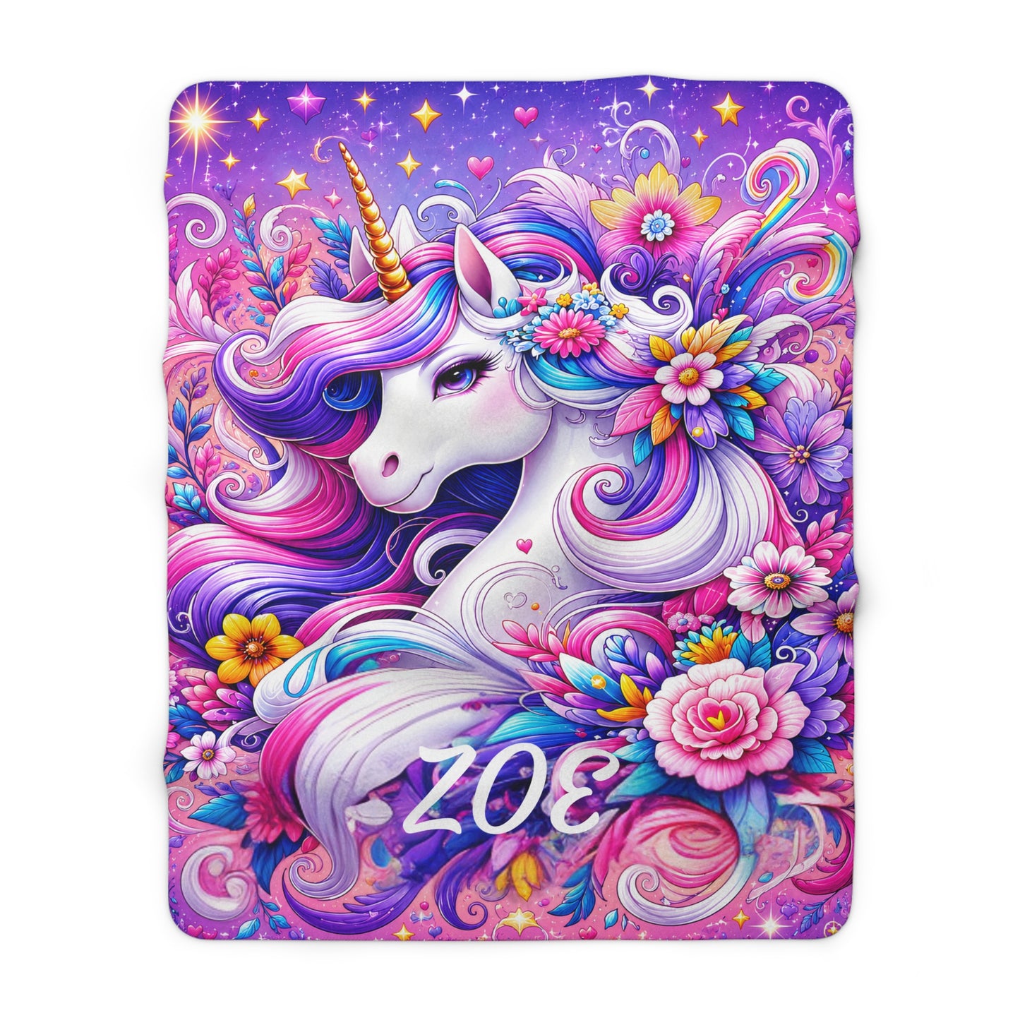 Personalized Unicorn Sherpa Blanket – A Magical Gift Made Just for Her