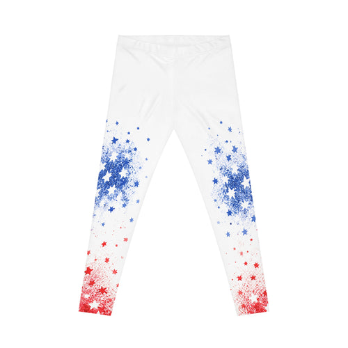 Red White Blue Star Gradient Leggings