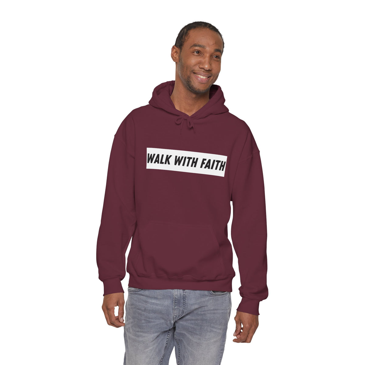 Sudadera con capucha Camina con fe — Sudadera cristiana inspiradora