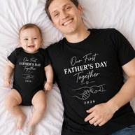 Our First Father's Day, Custom Matching Baby's Bodysuit