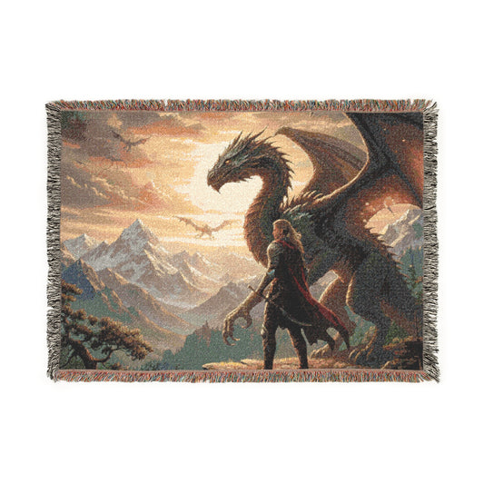 Fourth Wing Woven Blanket | Tairn, Sgaeyl and Andarna Fantasy Throw, Iron Flame Empyrean Book-Lovers Gift, Onyx Storm Home Decor
