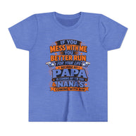 ¿Te metes conmigo? Corre por tu vida. Camiseta Juvenil | Camiseta Divertida