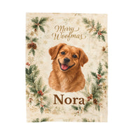 Personalized Merry Woofmas Dog Photo Blanket – Custom Christmas Pet Gift