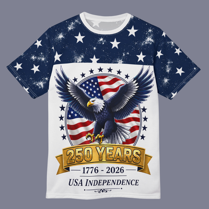 250 Years USA Independence Eagle T-Shirt | 1776-2026 Anniversary