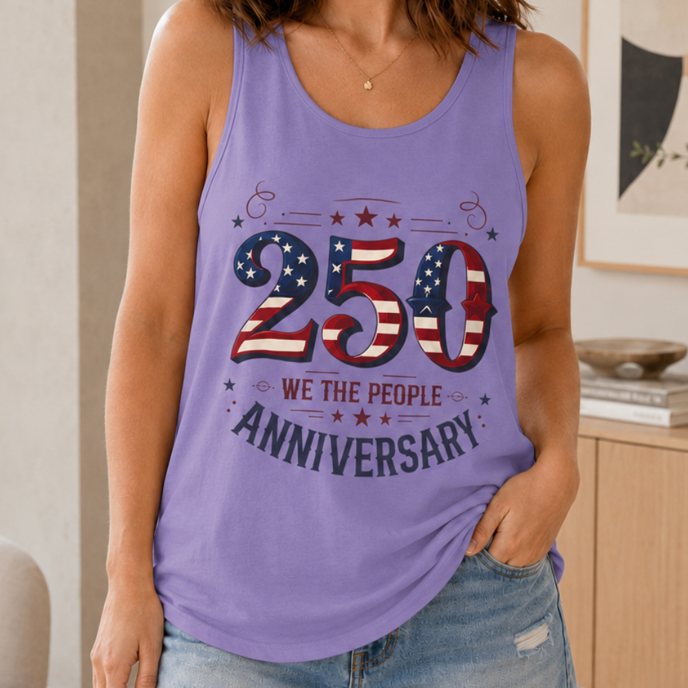 250 Anniversary Stars & Stripes We The People Tank Top | Patriotic USA