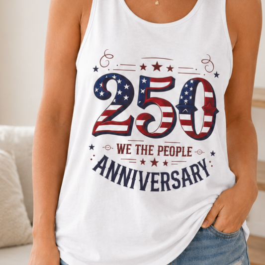 250 Anniversary Stars & Stripes We The People Tank Top | Patriotic USA