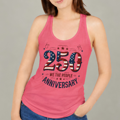 250th Anniversary Racerback Tank — Patriotic 4th of July Top