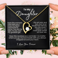 Para mi hija: Collar amor eterno brillante con mensaje emotivo