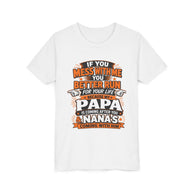 ¿Te metes conmigo? Corre por tu vida. Camiseta Juvenil | Camiseta Divertida