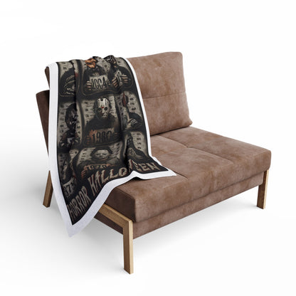 Horror Icons Arctic Fleece Blanket | Cozy Halloween Throw with Horror Movie Characters | Soft 315gsm Blanket Gift for Horror Fans