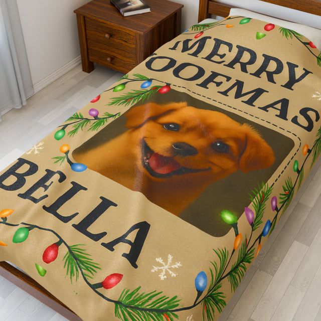 Personalized Merry Woofmas Blanket