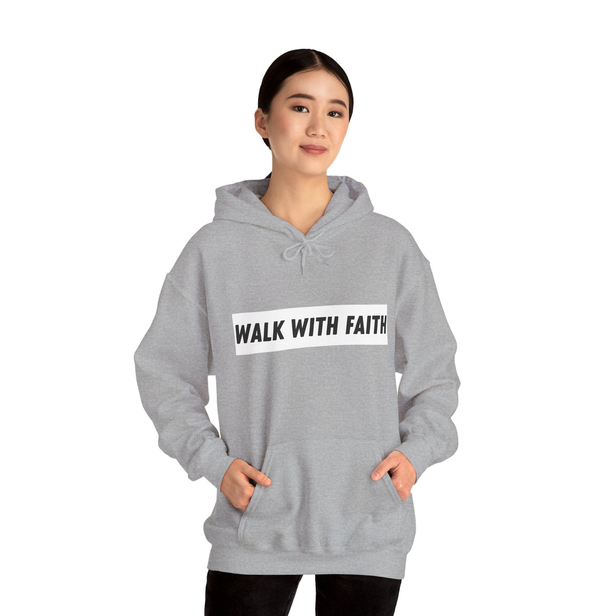 Sudadera con capucha Camina con fe — Sudadera cristiana inspiradora