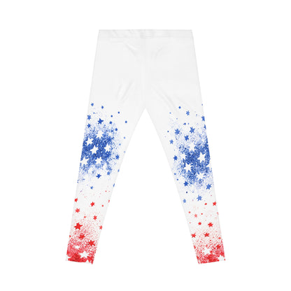 Red White Blue Star Gradient Leggings