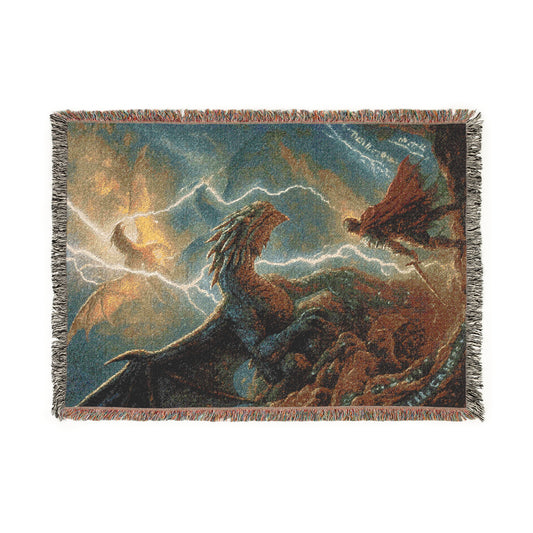 Fantasy-Themed Woven Blanket, Cozy Home Decor, Gift for Dragon Lovers, Unique Wall Art, Throw Blanket for All Occasions