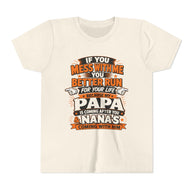 ¿Te metes conmigo? Corre por tu vida. Camiseta Juvenil | Camiseta Divertida
