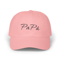 Gorra de papá con bordado de Papá script | Gorra ajustable blanca