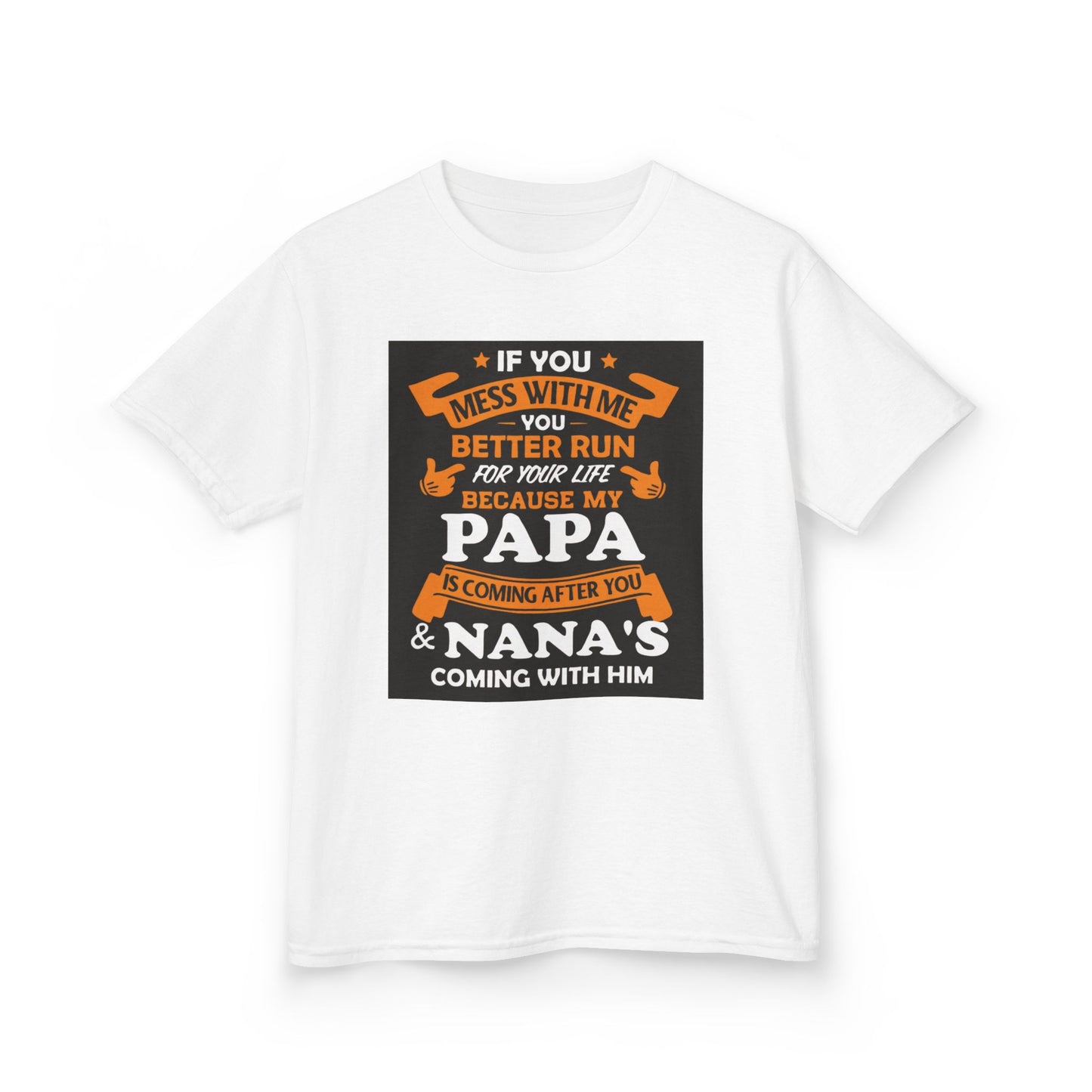 Mess With Me Better Run Kids Tee | Funny Kid Running Quote, Orange Banner Design