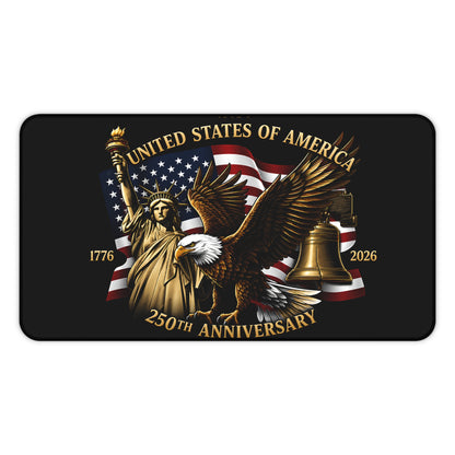 United States 250th Anniversary Eagle Statue of Liberty Desk Mat | Flag Liberty Bell
